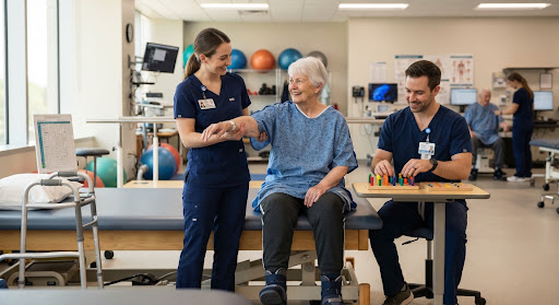 Doctor consulting an elderly patient